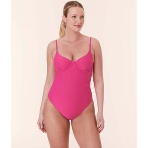 Andie The Bermuda One Piece - Terry Dot - Cerise - Classic Size L-D+l-d-dd